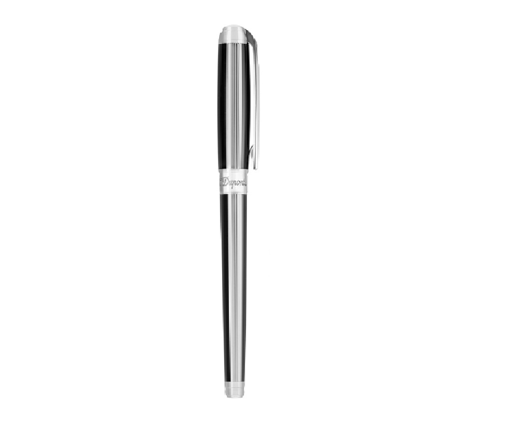 Windsor Line D Medium Black Natural Lacquer Palladium Finish Rollerball Point Pen